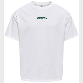 Kids Only T-shirt - KogPhoebe Life - Cloud Dancer/Guava