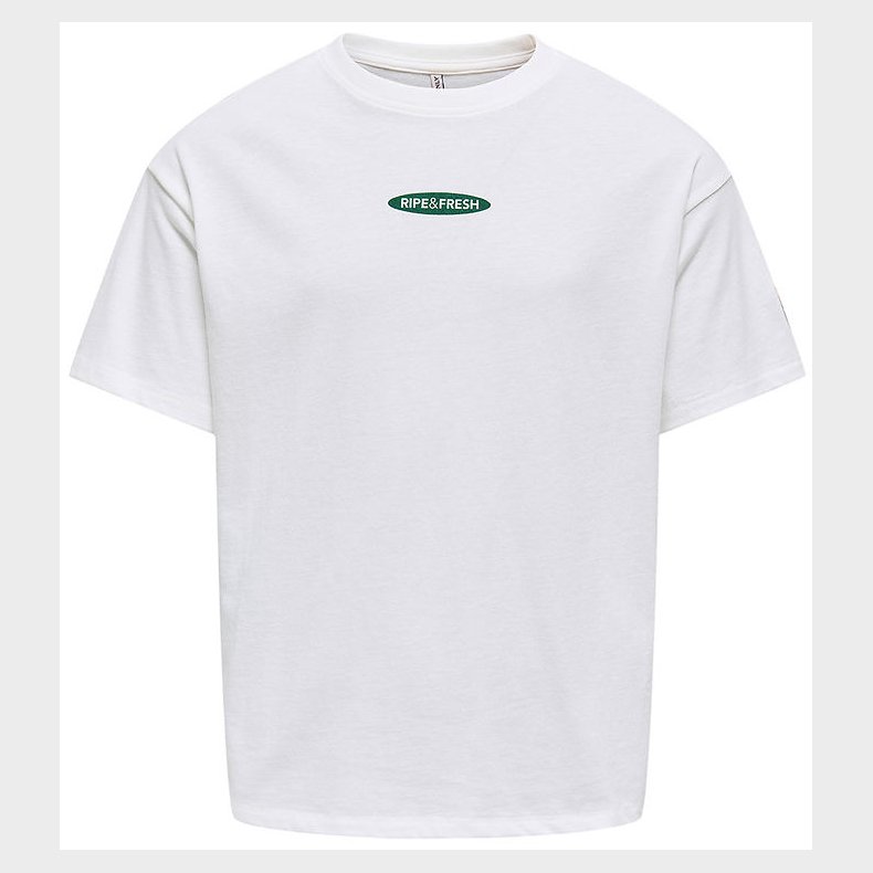 Kids Only T-shirt - KogPhoebe Life - Cloud Dancer/Guava