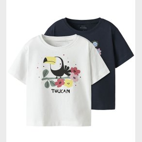 Name It T-shirt - NmfVeen - 2-Pak - Navy Blazer/Bright White