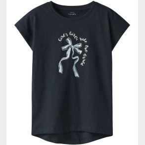 Name It T-shirt - NkfVigea - Dark Sapphire/Blue Bow