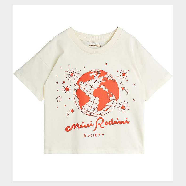 Mini Rodini T-Shirt - Society - Offwhite/Rd