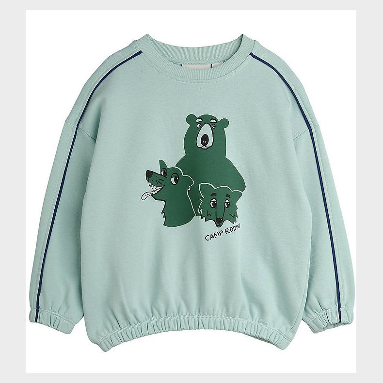 Mini Rodini Sweatshirt - Camp Rodini - Lysegrn m. Vilde Dyr
