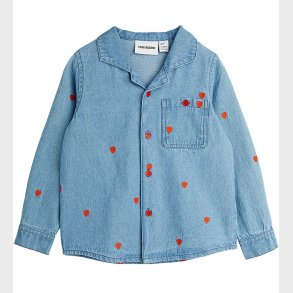 Mini Rodini Skjorte - Denim - Bl m. Hjerter