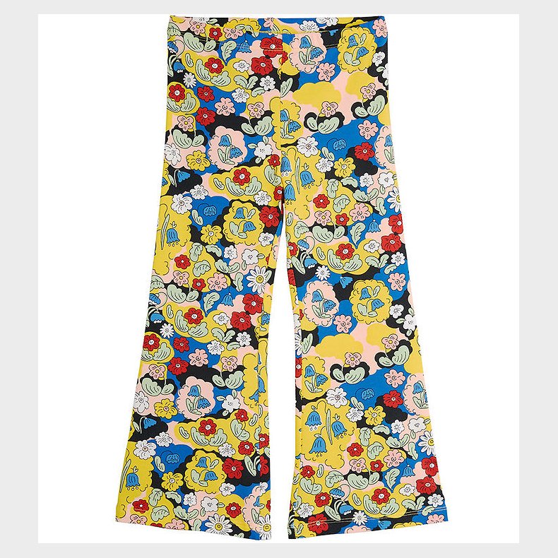 Mini Rodini Bukser - Gul m. Blomster