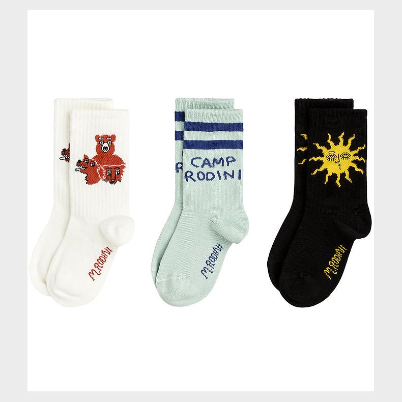 Mini Rodini Strmper - 3-pak - Camp Rodini - Multi