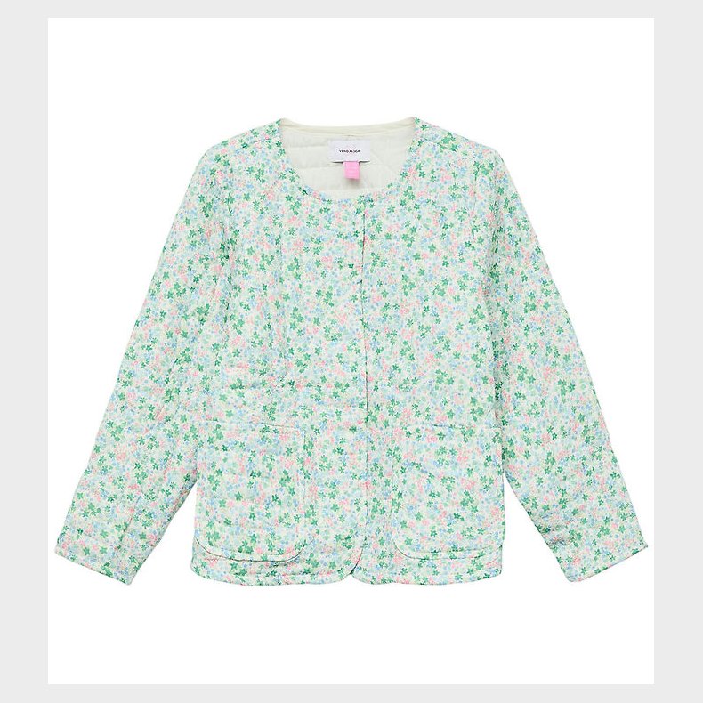 Vero Moda Girl Cardigan - VmIris - Quiltet - Cloud Dancer/Ditsy