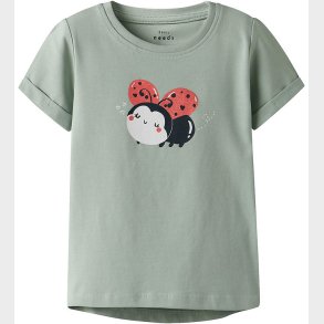 Name It T-shirt - NmfVix - Aqua Gray/Ladybird