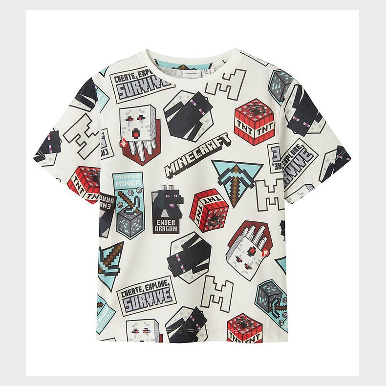 Name It T-shirt - NkmMap Minecraft - Bright White