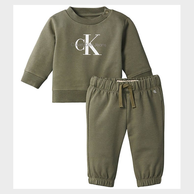 Calvin Klein Sweatst - Monogram - Dusty OliveGreen