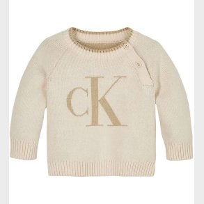 Calvin Klein Bluse - Strik - Floffy Logo - Whitecap Gray