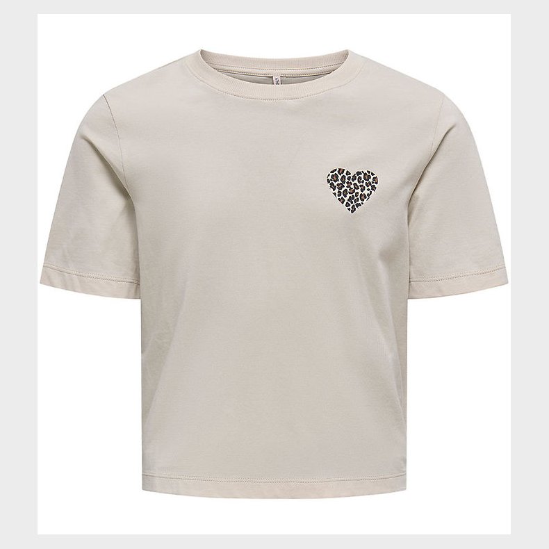 Kids Only T-shirt - Noos - KogRex - Pumice Stone/Leo Heart