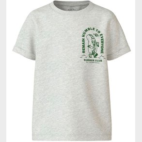 Name It T-shirt - NkmVux - Light Grey Melange/Hotdog