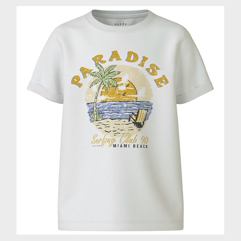 Name It T-shirt - NkmVux - Bright White/Paradise Club