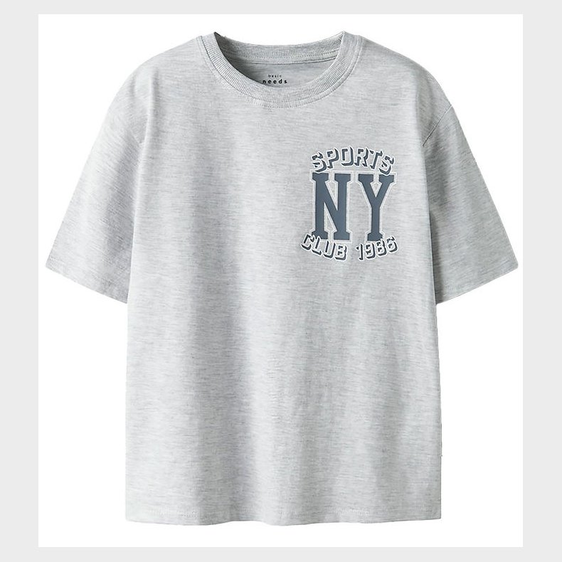 Name It T-shirt - NkmValix - Light Grey Melange/NY Sports Club