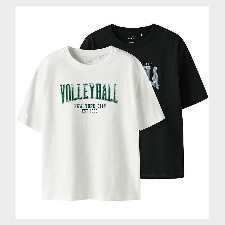 Name It T-shirt - NkmValix - 2-Pak - Bright White/Black