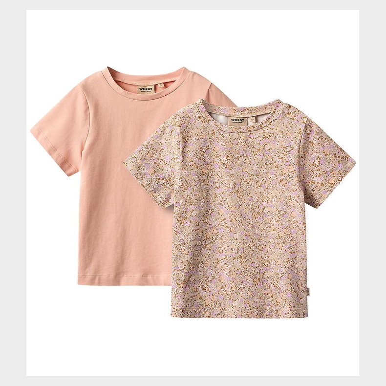 Wheat T-shirt - 2-pak - Manna - Lilac Flower Meadow