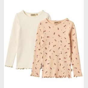 Wheat T-shirt - 2-pak - Rib - Ida - Rose Water Flowers