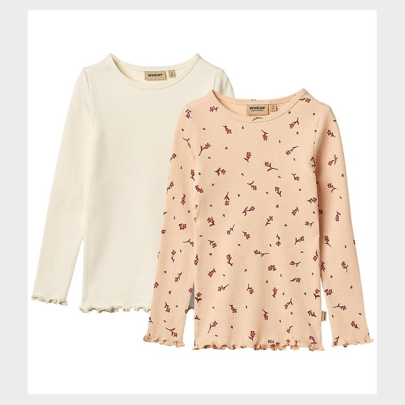 Wheat T-shirt - 2-pak - Rib - Ida - Rose Water Flowers