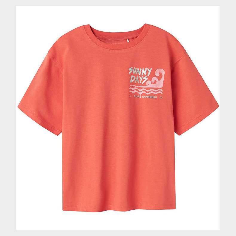Name It T-shirt - NkfJely - Spiced Coral