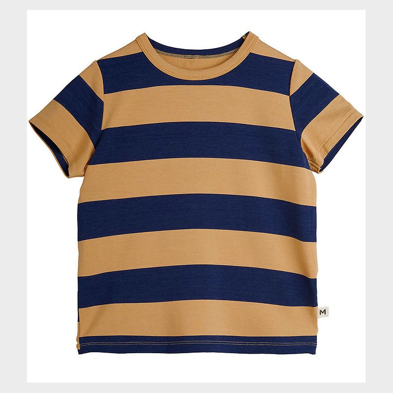 Mini Rodini T-shirt - Beige/Navystribet