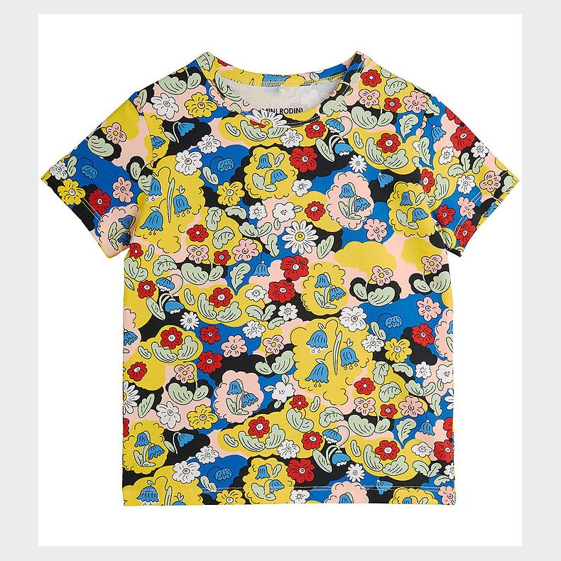 Mini Rodini T-shirt - Gul m. Blomster