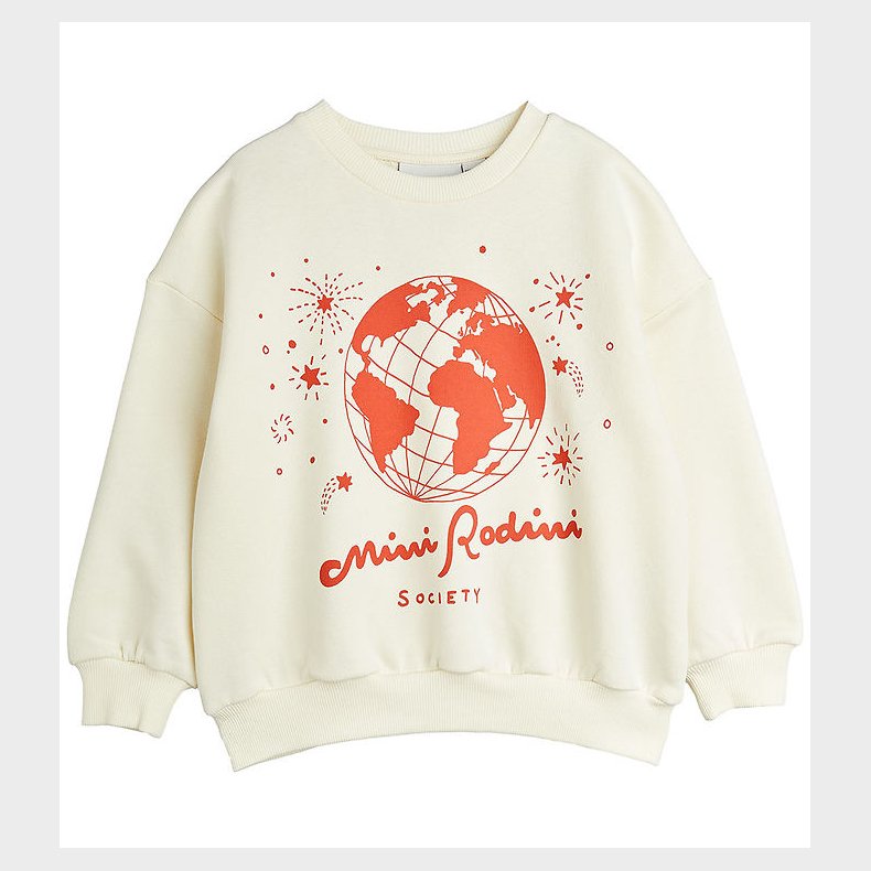 Mini Rodini Sweatshirt - Society - Offwhite/Rd