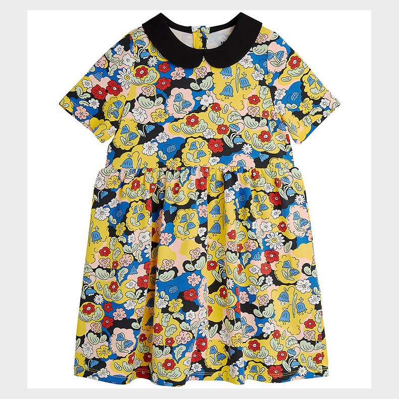 Mini Rodini Kjole - Gul m. Blomster