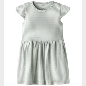 Name It Kjole - NmfVinanna - Aqua Gray/Bright White