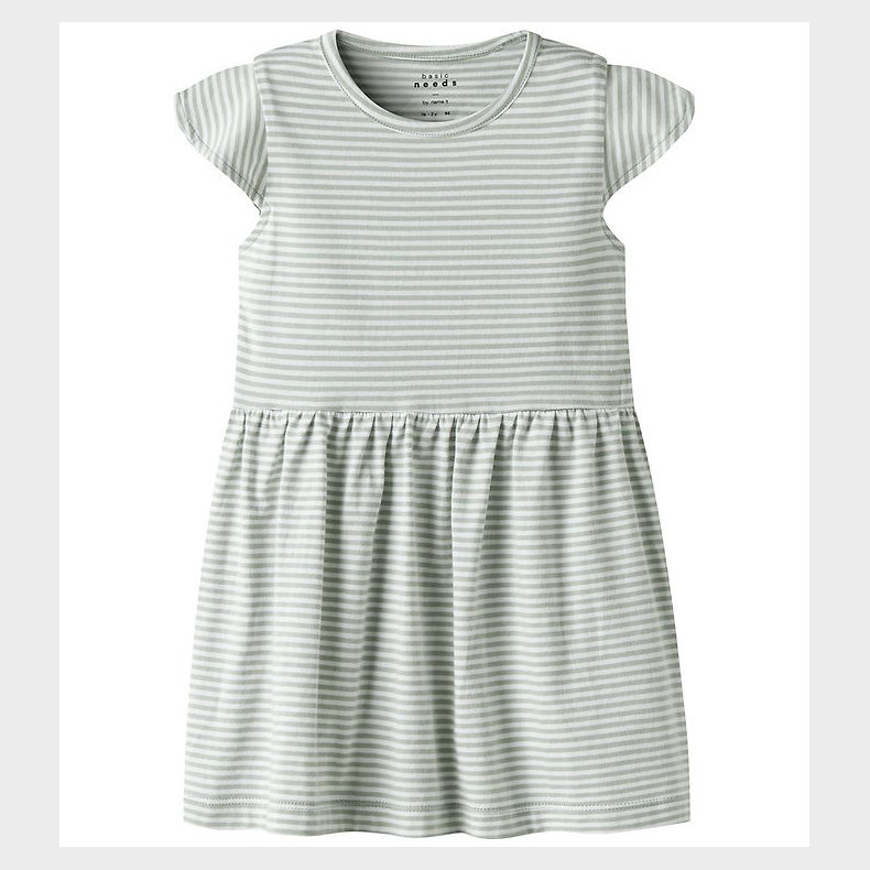 Name It Kjole - NmfVinanna - Aqua Gray/Bright White