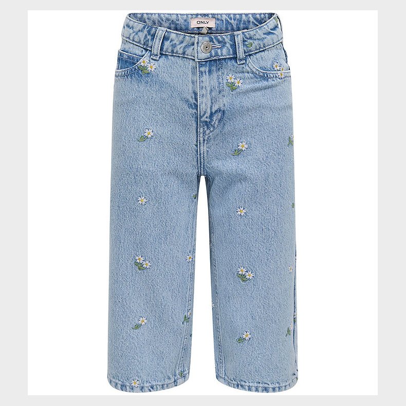 Kids Only Shorts - KogCobain - Light Blue Denim/Flower Embroide