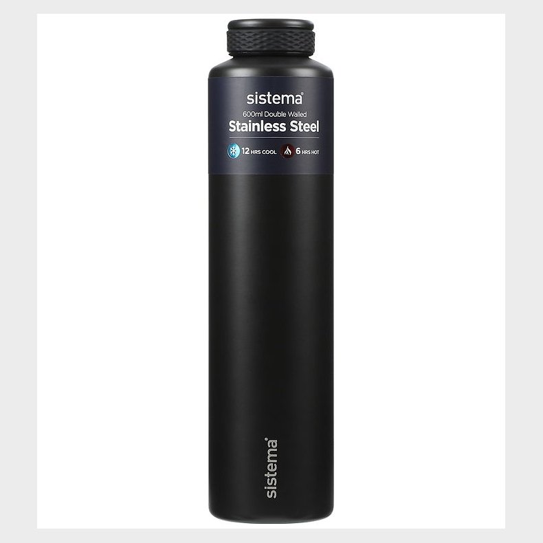 Sistema Termoflaske - Stainless Steel - 600 ml - Sort