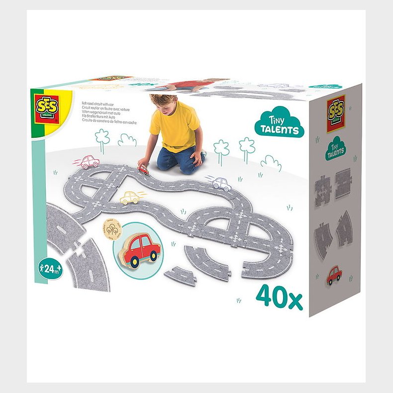 SES Creative Kreast - Filt Vejbane m. Bil - 40 dele