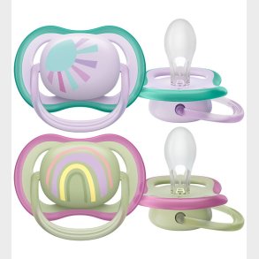 Philips Avent Sut - 2-pak - Ultra Air - Grn/Lilla m. Print