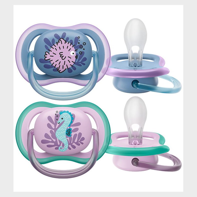 Philips Avent Sut - 2-pak - Ultra Air - Bl/Rosa m. Print