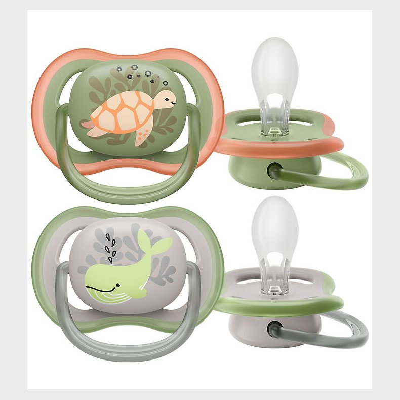 Philips Avent Sut - 2-pak - Ultra Air - Gr/Grn m. Print