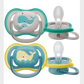Philips Avent Sut - 2-pak - Ultra Air - Bl/Gr m. Print