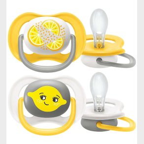 Philips Avent Sut - 2-pak - Ultra Air - Hvid/Gul m. Print