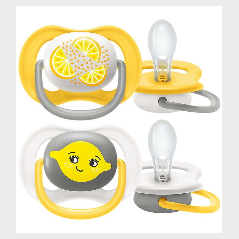 Philips Avent Sut - 2-pak - Ultra Air - Hvid/Gul m. Print