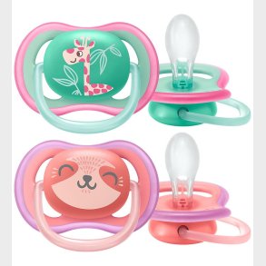 Philips Avent Sut - 2-pak - Ultra Air - Rosa/Grn m. Print