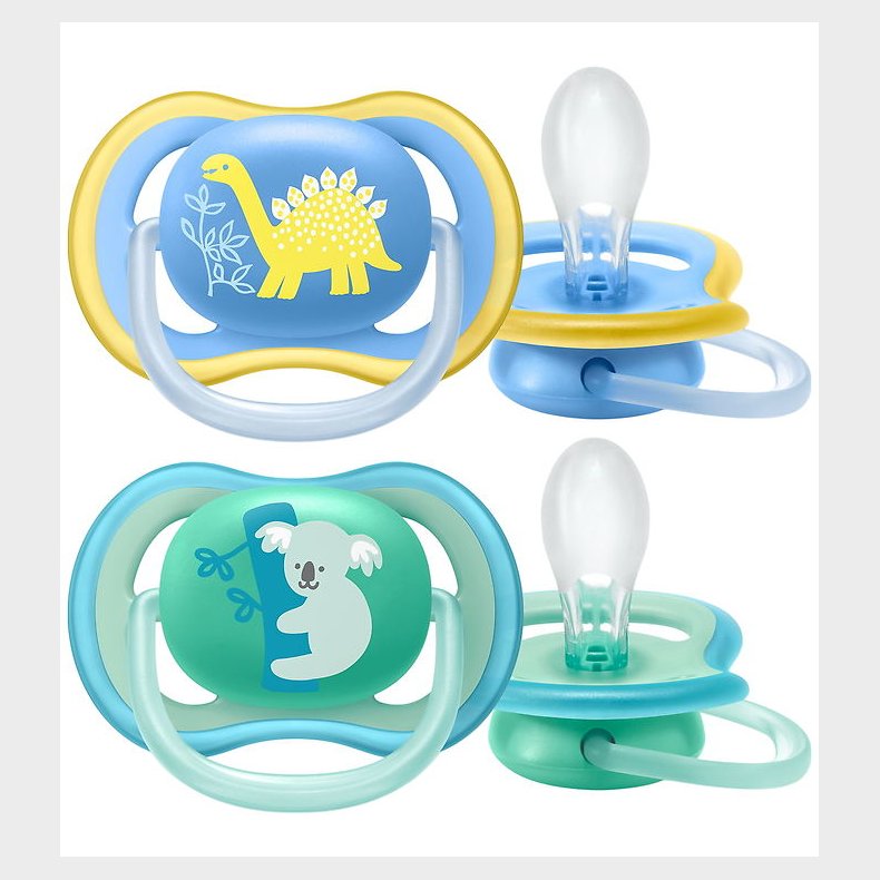 Philips Avent Sut - 2-pak - Ultra Air - Bl/Grn m. Print