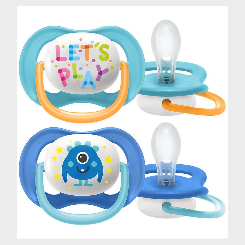 Philips Avent Sut - 2-pak - Ultra Air - Bl/Turkis m. Print