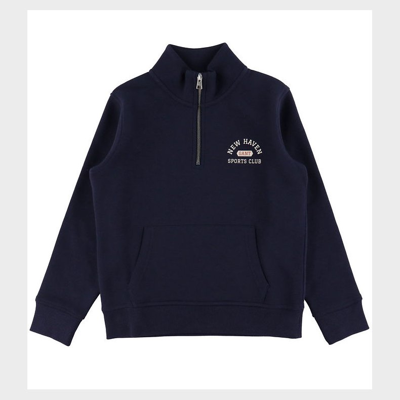 GANT Sweatshirt - Graphic Half Zip - Evening Blue