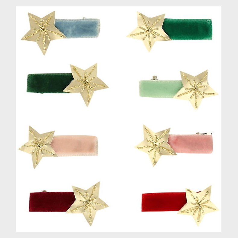 Meri Meri Hrclips - 8-pak - 3,5 cm - Gold Star