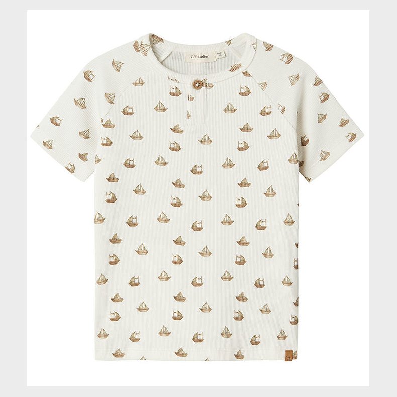 Lil Atelier T-shirt - Rib - NmmLavo - Coconut Milk m. B�de