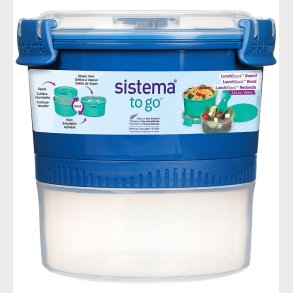 Sistema Madkasse m. Bestik - Lunch Stack - 965 ml - Bl