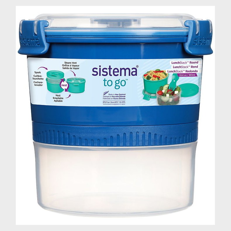 Sistema Madkasse m. Bestik - Lunch Stack - 965 ml - Bl