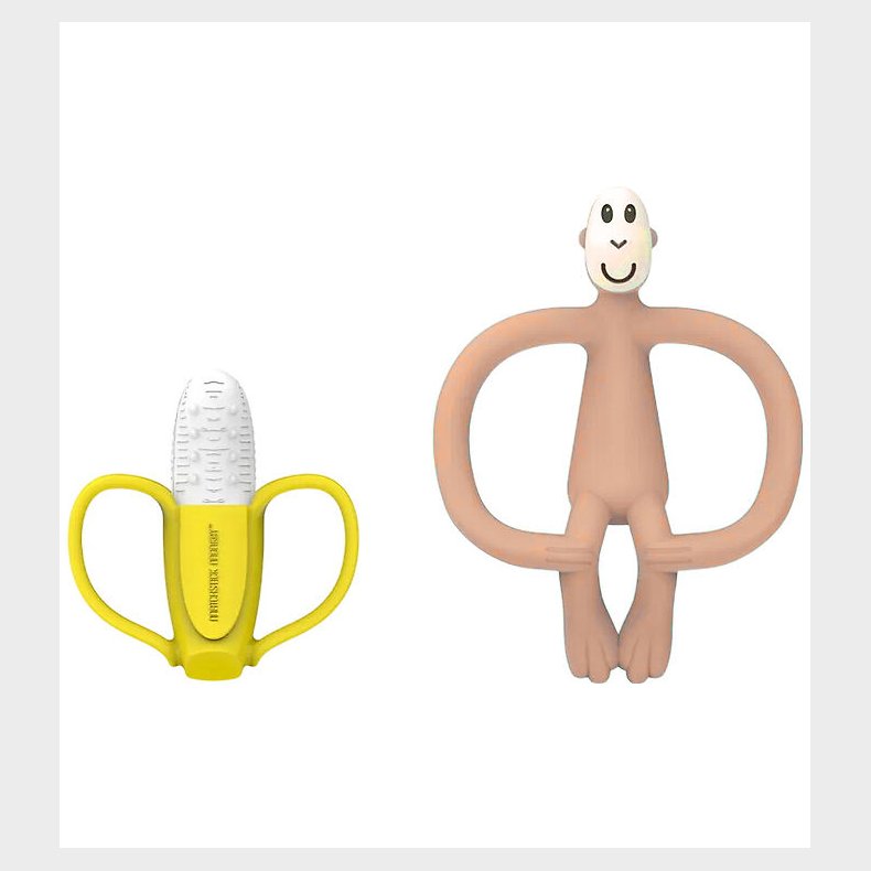 Matchstick Monkey Bideringe - 2-pak - Banana & Monkey - Pink