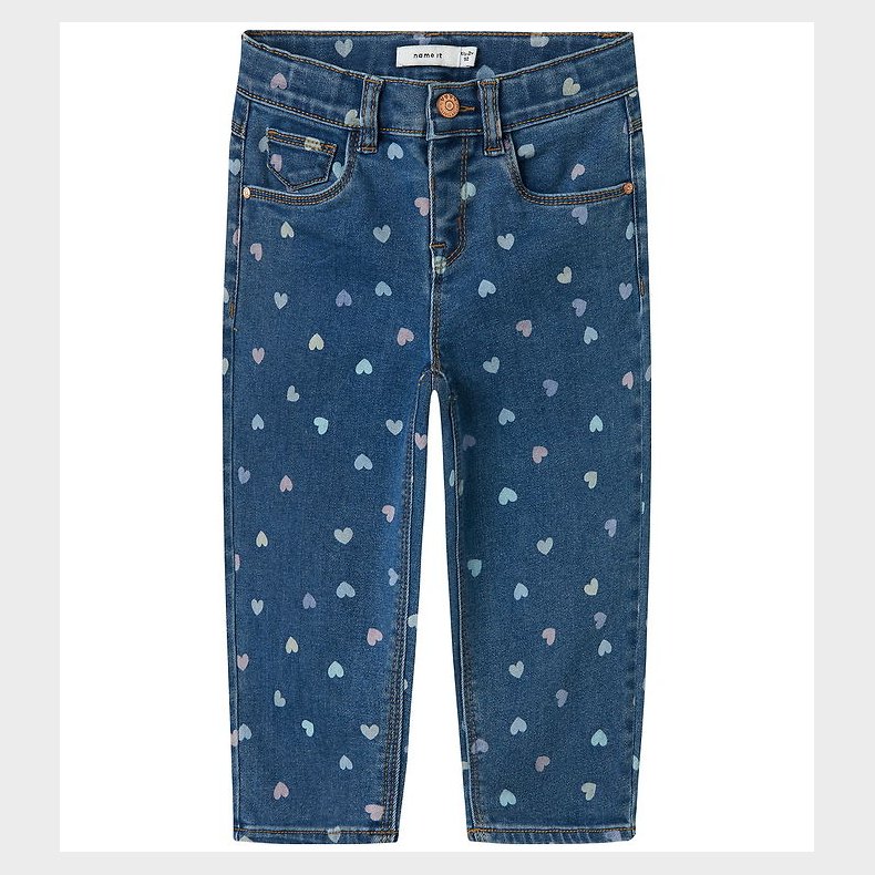 Name It Jeans - Noos - Mom - NmfBella - Denim Blue/Hearts