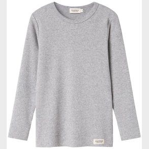 MarMar Bluse - Rib - Plain - Noos - Light Grey Melange