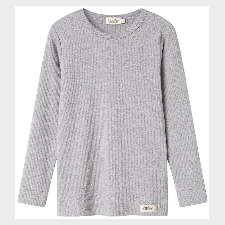 MarMar Bluse - Rib - Plain - Noos - Light Grey Melange